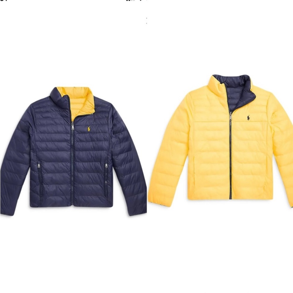 Polo Ralph Lauren Kids Unisex P- Layer2 Puffer Jacket Reversible yellow /navy 7 - Picture 1 of 3